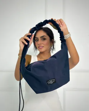 FRILLY HOBO BAG -  NAVY