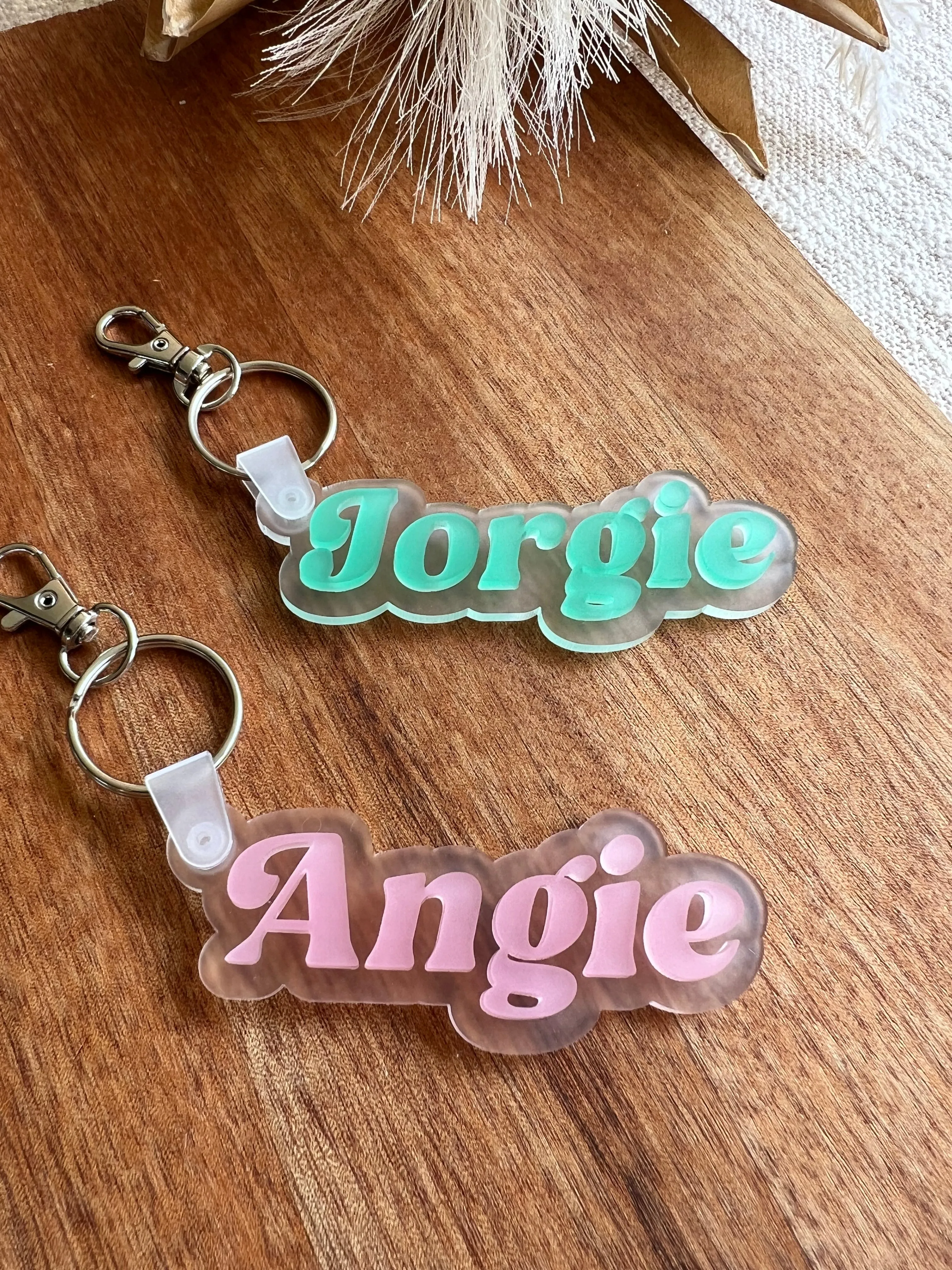 Frosted Acrylic Name Bag Tag | Keychain