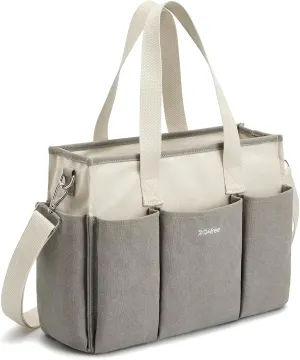 G4Free Canvas Tote Bag for Women with Pockets, Durable Crossbody Work Zipper Bag for Laptop, Bible, Nurse, Teacher, College