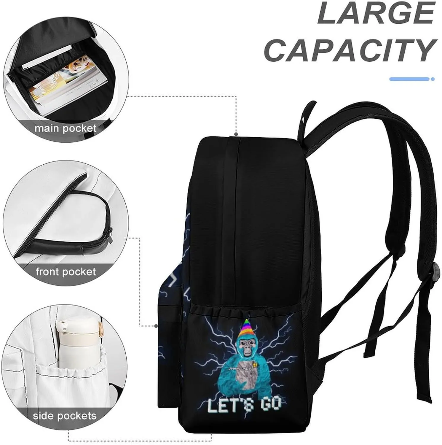 Game Backpacks Tag Backpack Travel Daypack Monkey Laptop Bag For Women Men