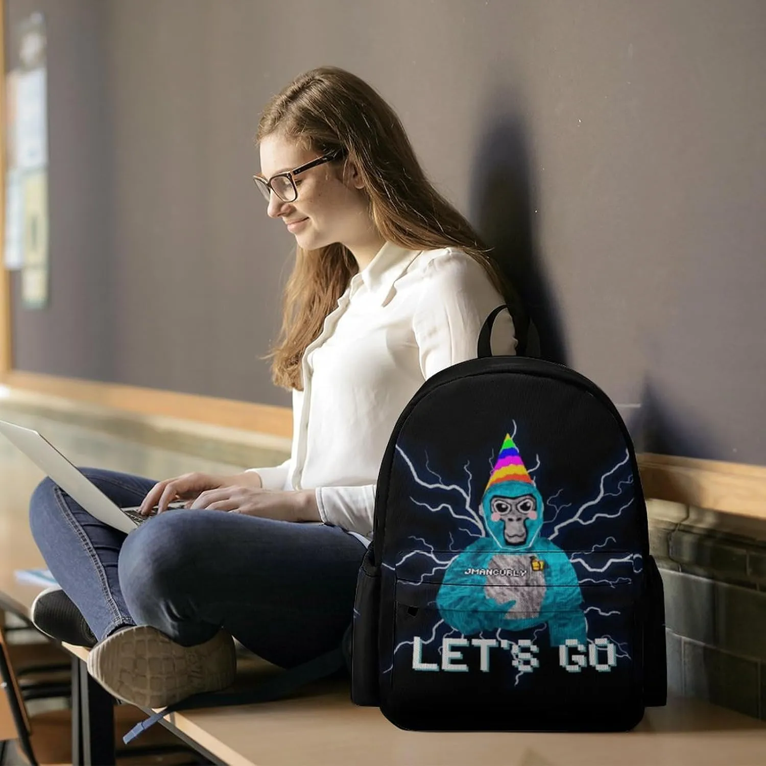 Game Backpacks Tag Backpack Travel Daypack Monkey Laptop Bag For Women Men