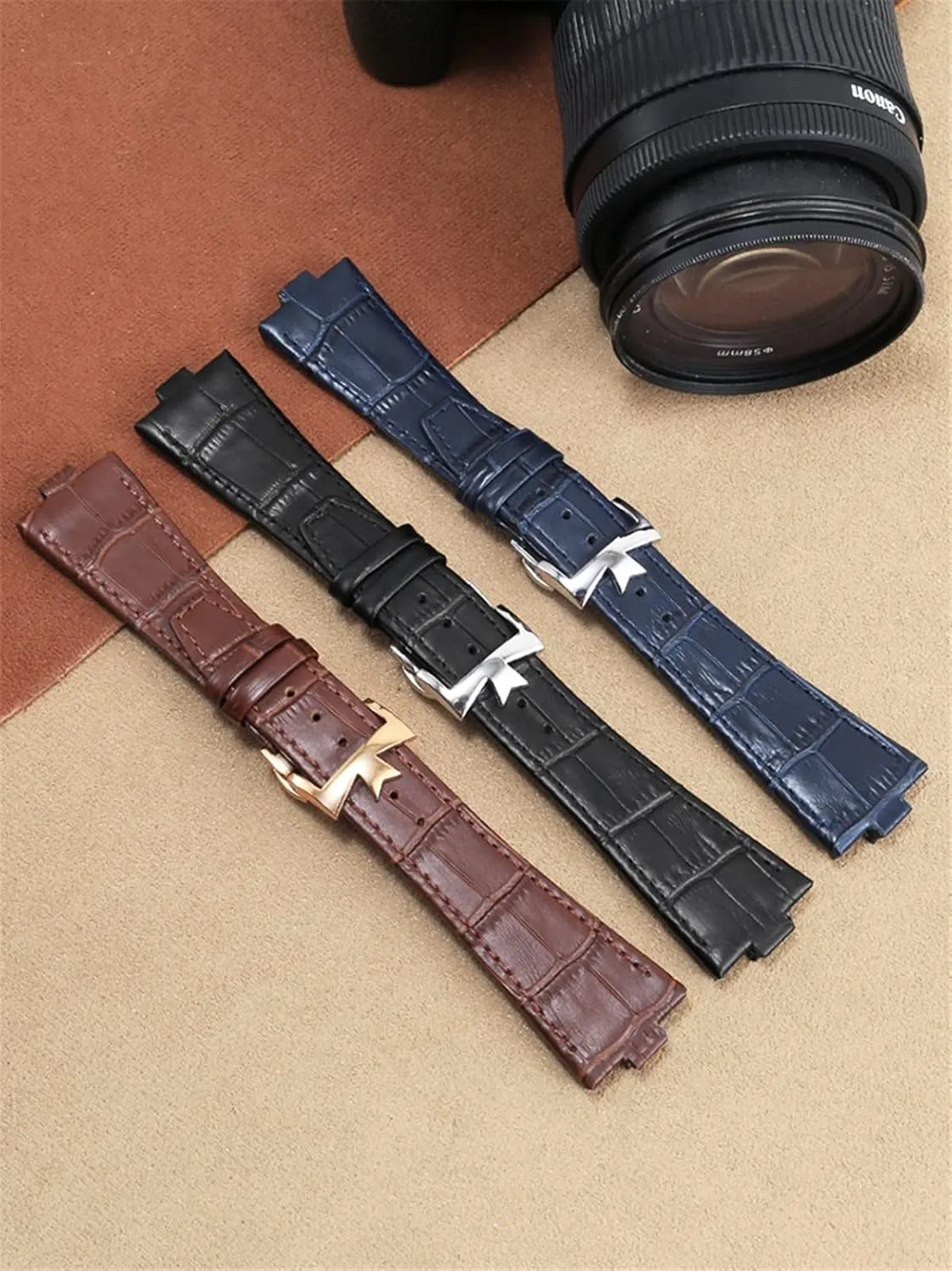 Genuine Leather Watchband For Vacheron Constantin OVERSEAS Series 4500V 5500V P47040 Stainless Steel Buckle 25 * 8 mm Men Watch Strap