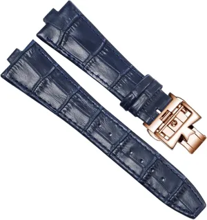Genuine Leather Watchband For Vacheron Constantin OVERSEAS Series 4500V 5500V P47040 Stainless Steel Buckle 25 * 8 mm Men Watch Strap