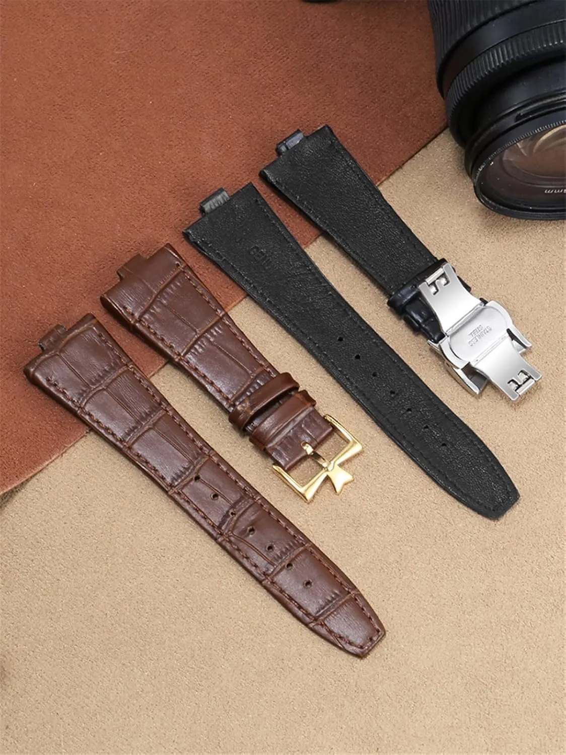 Genuine Leather Watchband For Vacheron Constantin OVERSEAS Series 4500V 5500V P47040 Stainless Steel Buckle 25 * 8 mm Men Watch Strap