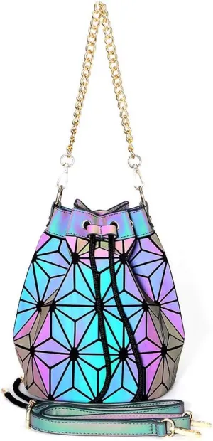 Geometric Luminous Purses Handbags Holographic Crossbody Shoulder Bag