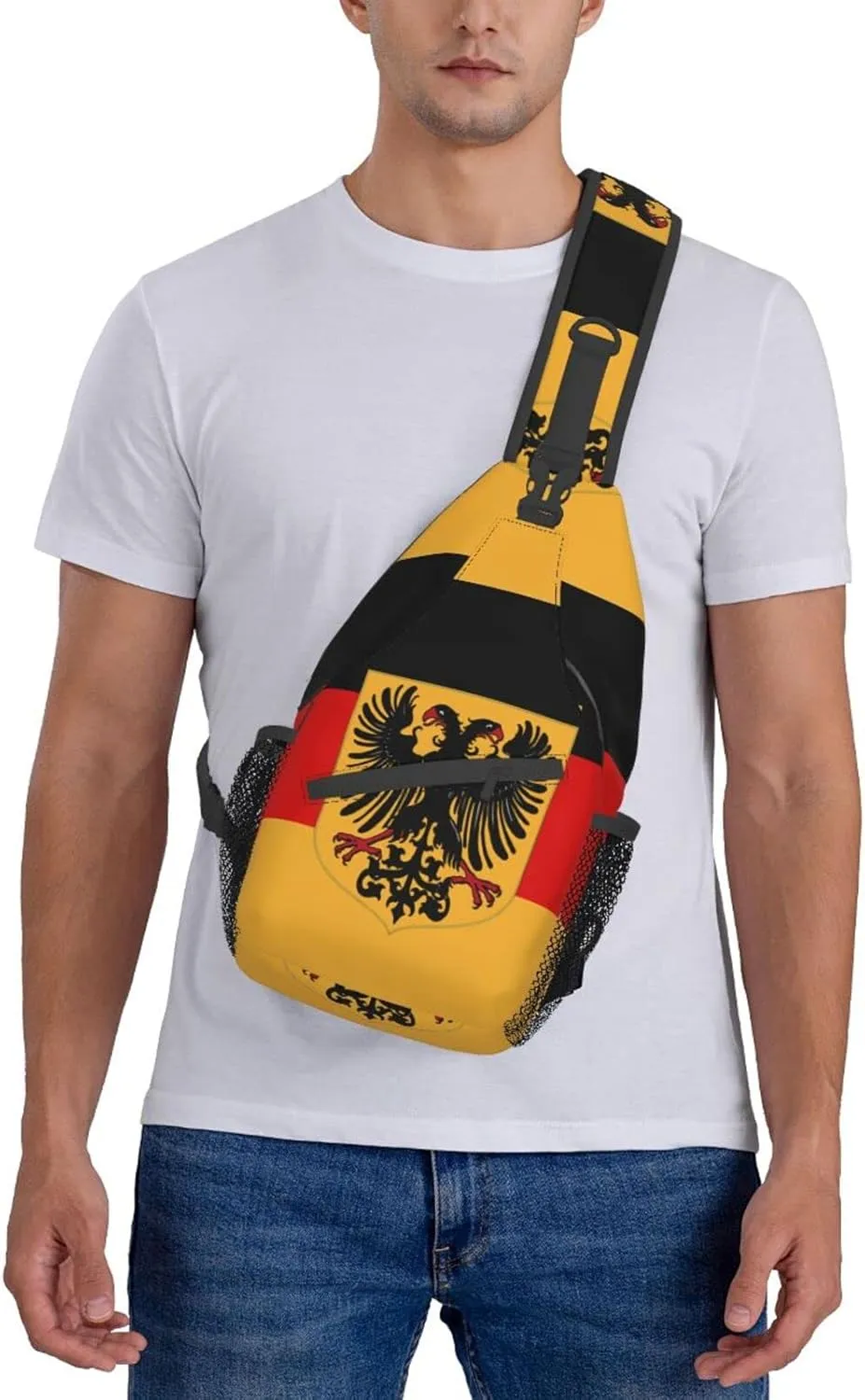 German Flag Hiking Daypacks Cross-body Sling Backpack for Men Women Outdoor Cycling Hiking Travel