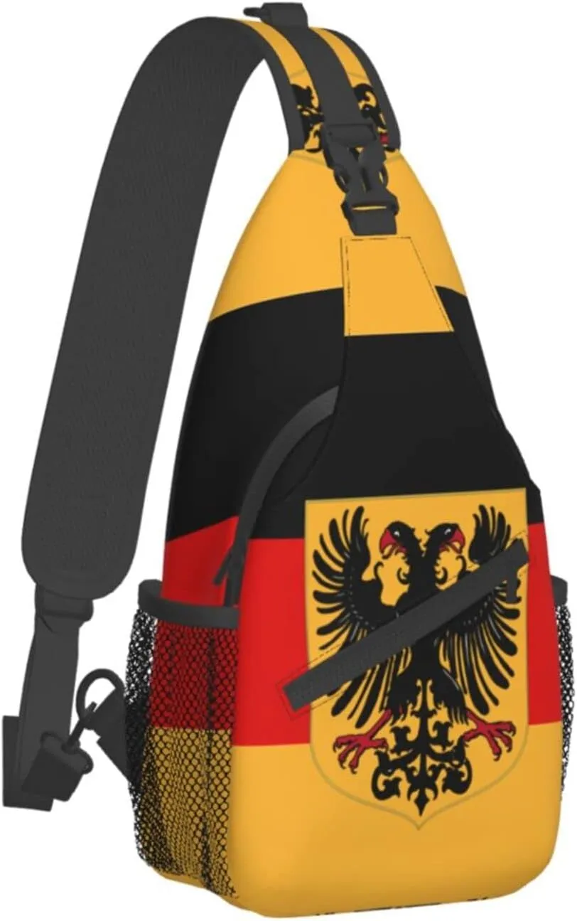 German Flag Hiking Daypacks Cross-body Sling Backpack for Men Women Outdoor Cycling Hiking Travel