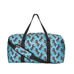 GG824TU AWST Duffel Bag With Horse Print- Bay Horses/Turquoise