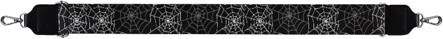 GIFTPUZZ Halloween Purse Strap Spider Web Replacement Crossbody Strap for Woman Bag Black Adjustable Wide Strap for Shoulder Bag Handbag