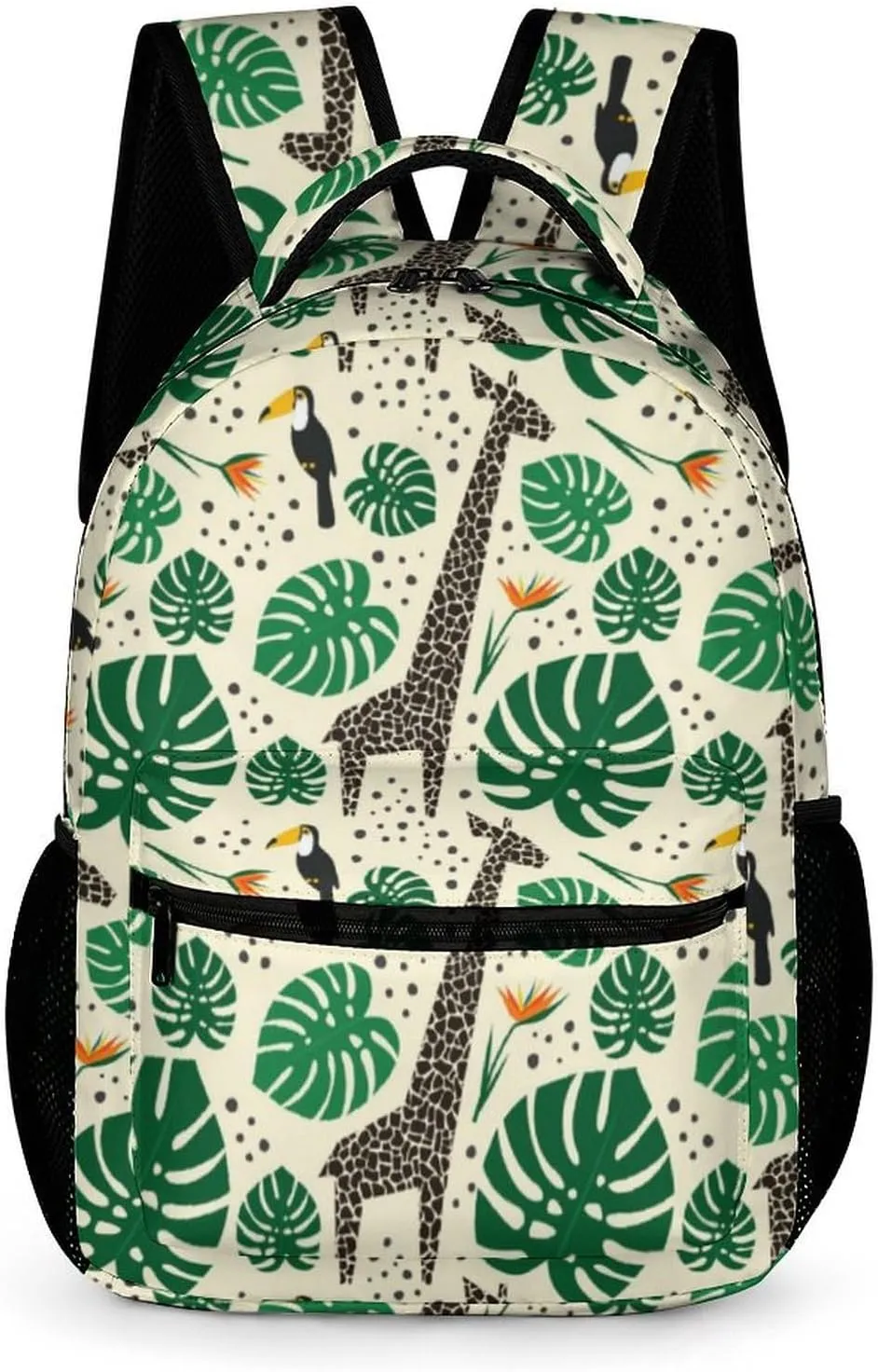 Giraffe Backpack for Kids Girls Boys School, 16 Inches Cute Giraffes Theme Bookbag, Adjustable, Lightweight, Large Capacity, Colorful Daily Casual Backpacks