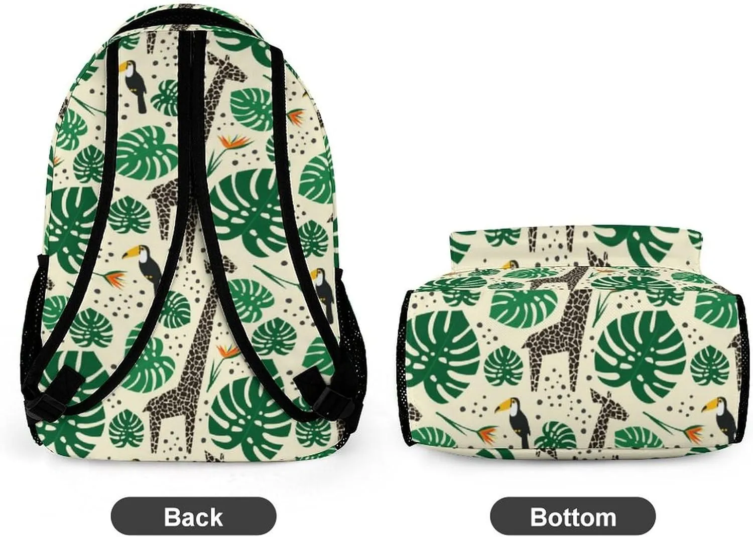 Giraffe Backpack for Kids Girls Boys School, 16 Inches Cute Giraffes Theme Bookbag, Adjustable, Lightweight, Large Capacity, Colorful Daily Casual Backpacks