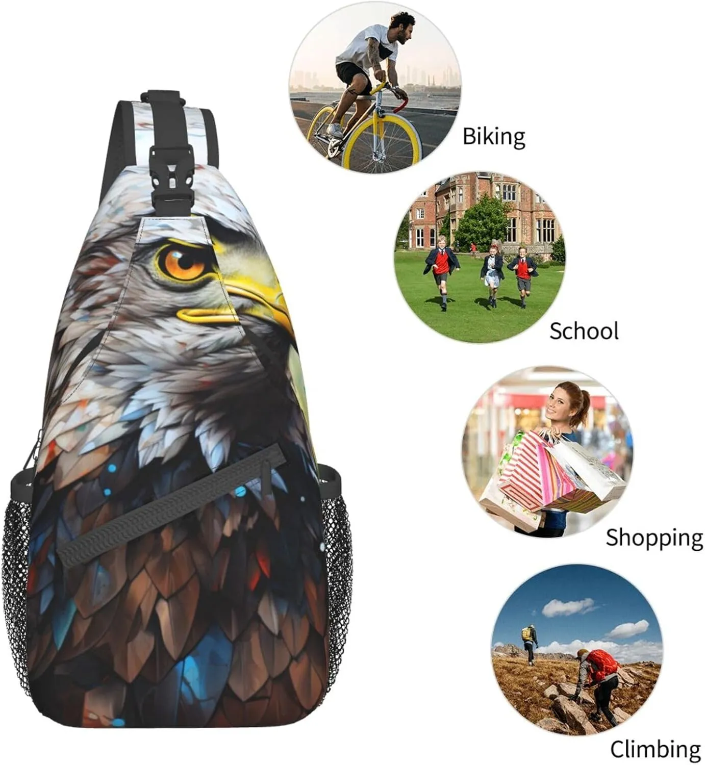 Girl Dance Butterfly Crossbody Bag Chest Shoulder Bag Small Casual Backpack Suitable For Women Men Hiking