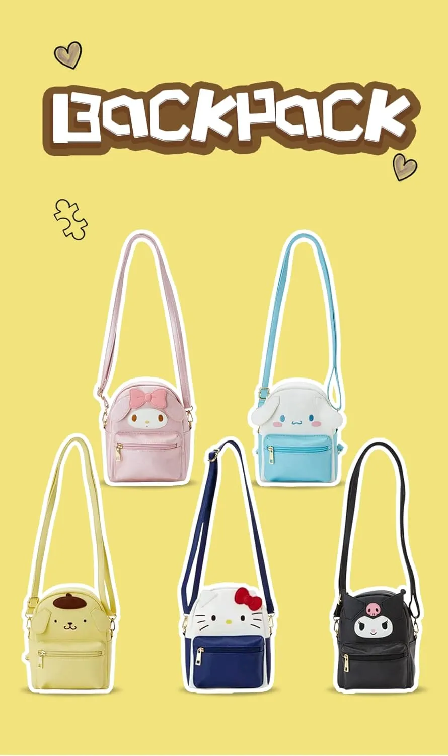 Girls Anime Kawaii Mini Backpack   Keychain Anime Cosplay Back Pack Cute Doll Handbag Shoulder Bag(Navy Blue)