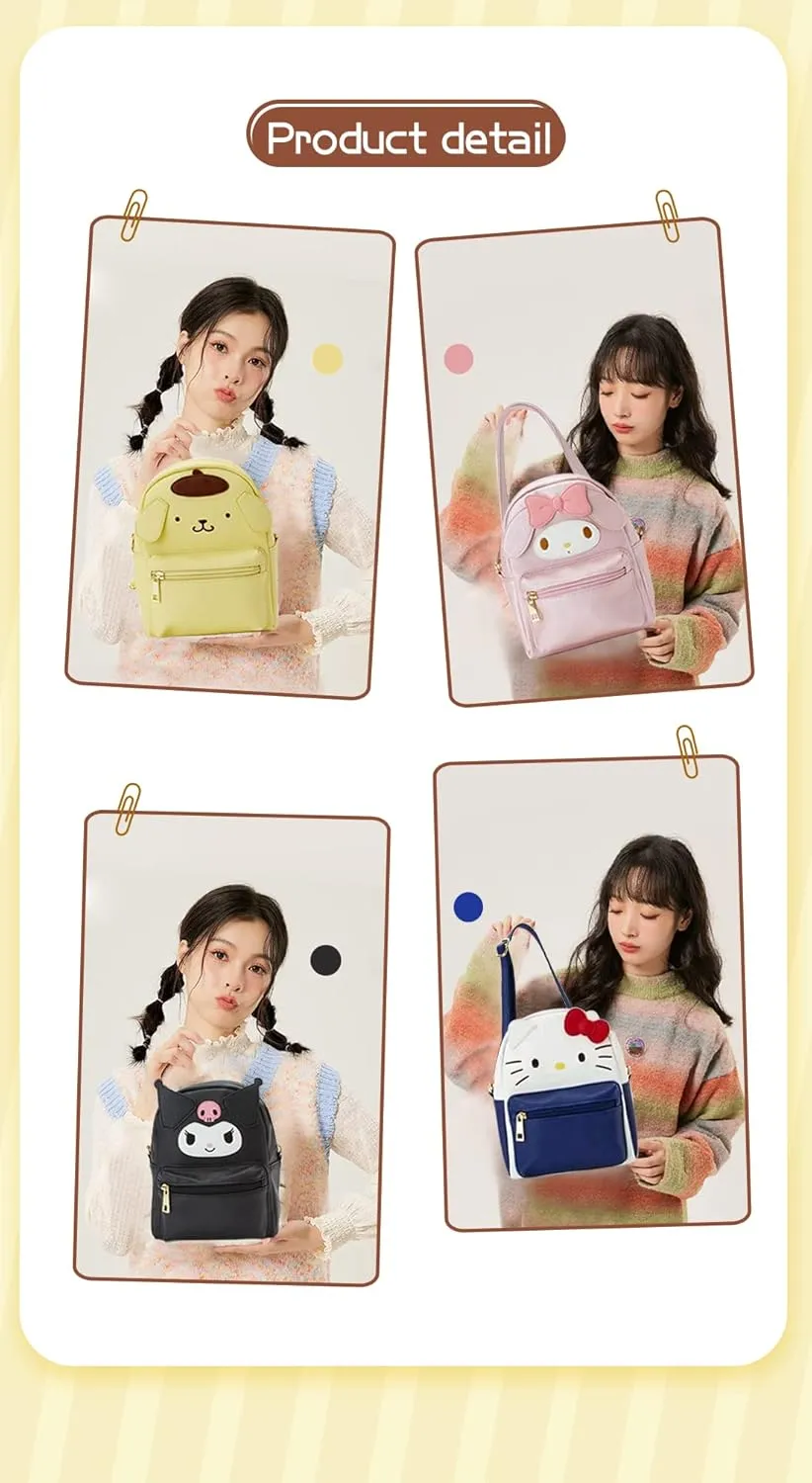 Girls Anime Kawaii Mini Backpack   Keychain Anime Cosplay Back Pack Cute Doll Handbag Shoulder Bag(Navy Blue)