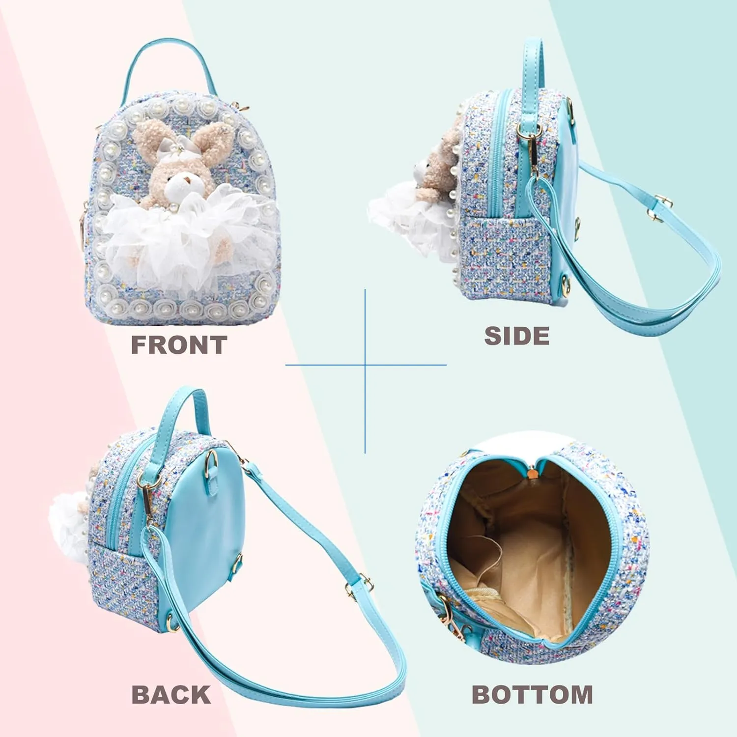 Girls Princess Kids Easter Bunny Purse Gifts for Little Girls Toddler rabbit Crossbody Bag Shoulder Bag