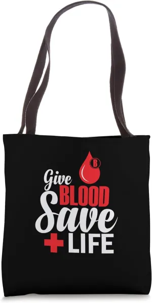 Give Blood save Life Blood Group B Heart Tote Bag