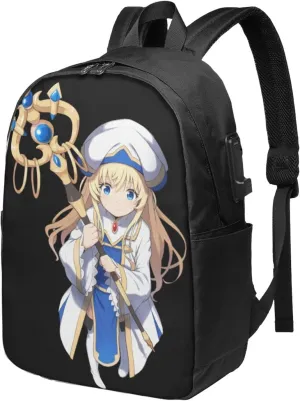 Goblin Slayer Priestess Laptop Backpack College Backpack Waterproof Durable Business Backpack With Usb Port Work Travel Casual Daypack 17 Inch