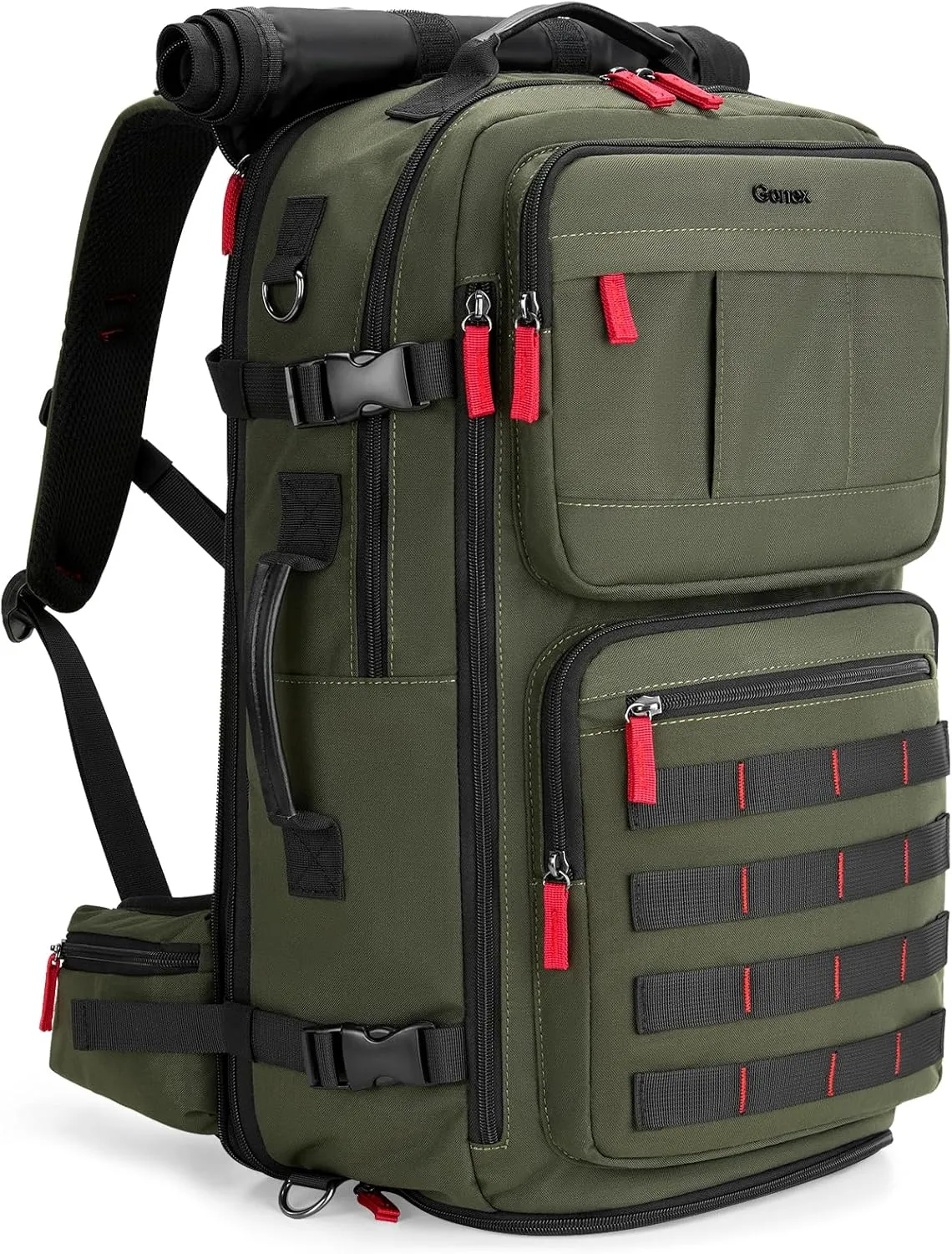 Gonex Travel Backpack, Large Carry-On Nylon Duffle Bag, 3-in-1 Convertible Laptop Bag for Men & Women, Durable for Work & Weekend Travel (Army Green)