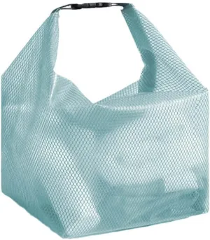 GRINKO Mesh Shower Bag Travel Makeup Pouch for Women Waterproof Toiletry Bag Plastic Make Up Bags for Carry On with Buckle Handle Green