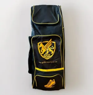 GSG Cricket Kit Bag, Extra Large Duffle with Wheels, Black