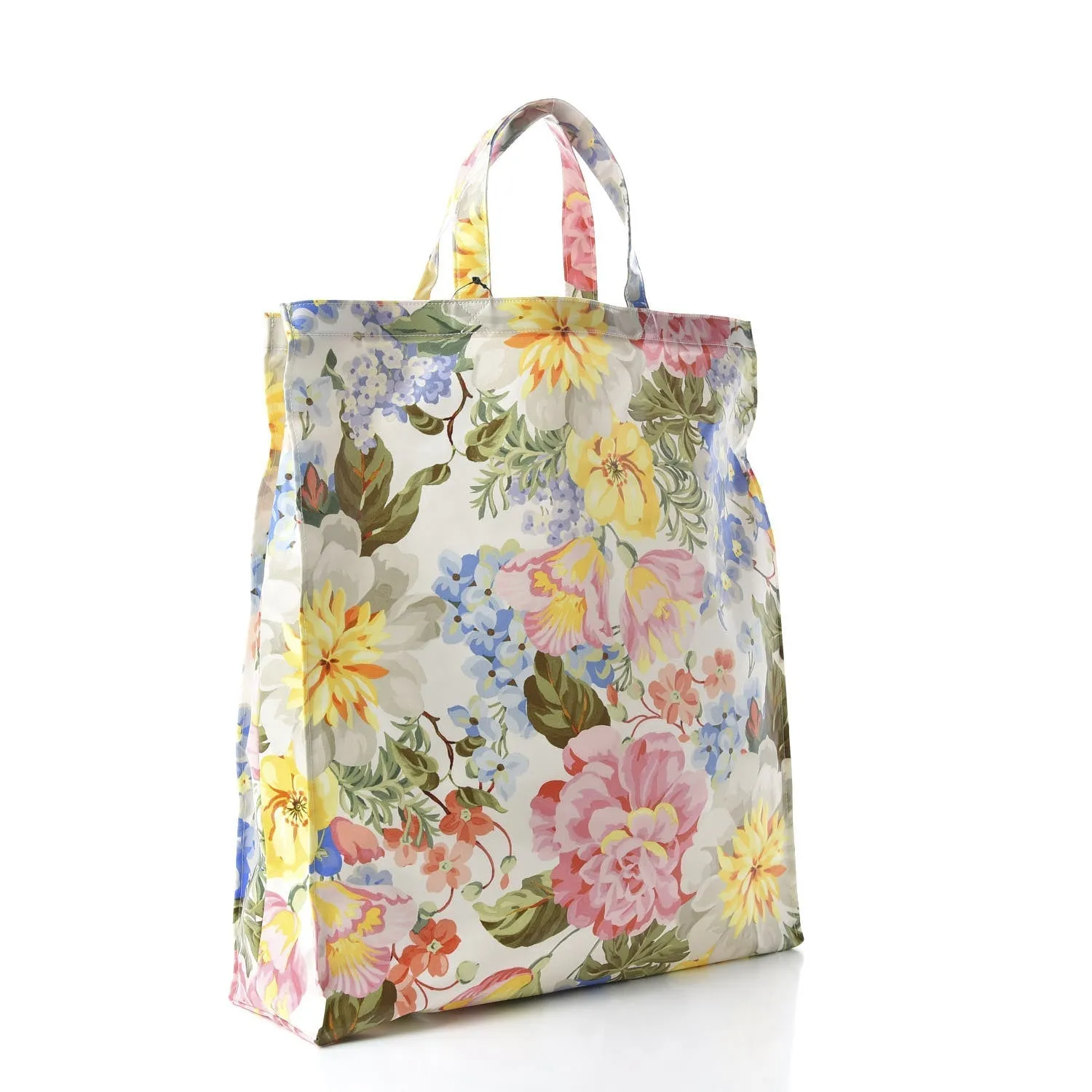Gucci Floral-print Logo Tote Bag in White