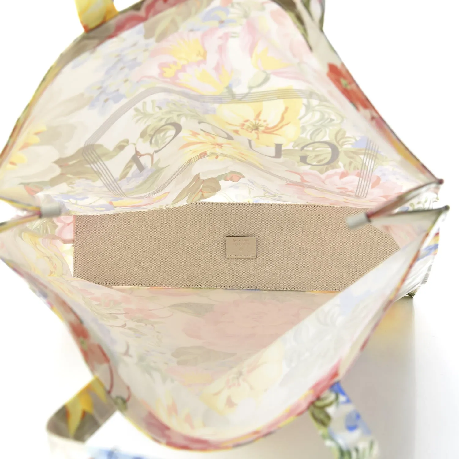 Gucci Floral-print Logo Tote Bag in White
