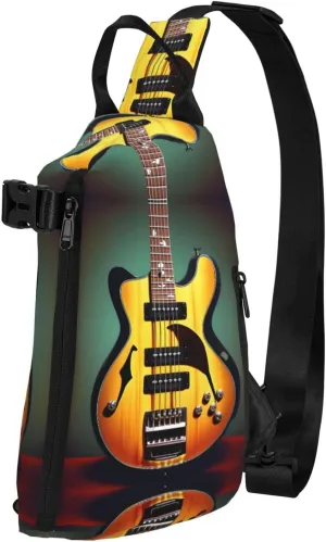 Guitar Bass Music Musical Instruments Print Trend Casual Crossbody Chest Bag Multipurpose Cross Body Shoulder Bag