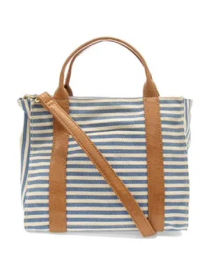Gwen Striped Canvas Tote - L8169-06 -   Women's  BLUE & WHITE