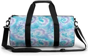 Gym Bag 17in for Men Women, Waterproof Foldable Sports Organizer, Durable Workout Travel Duffle Bag, Cool Waters Tie-Dye-39