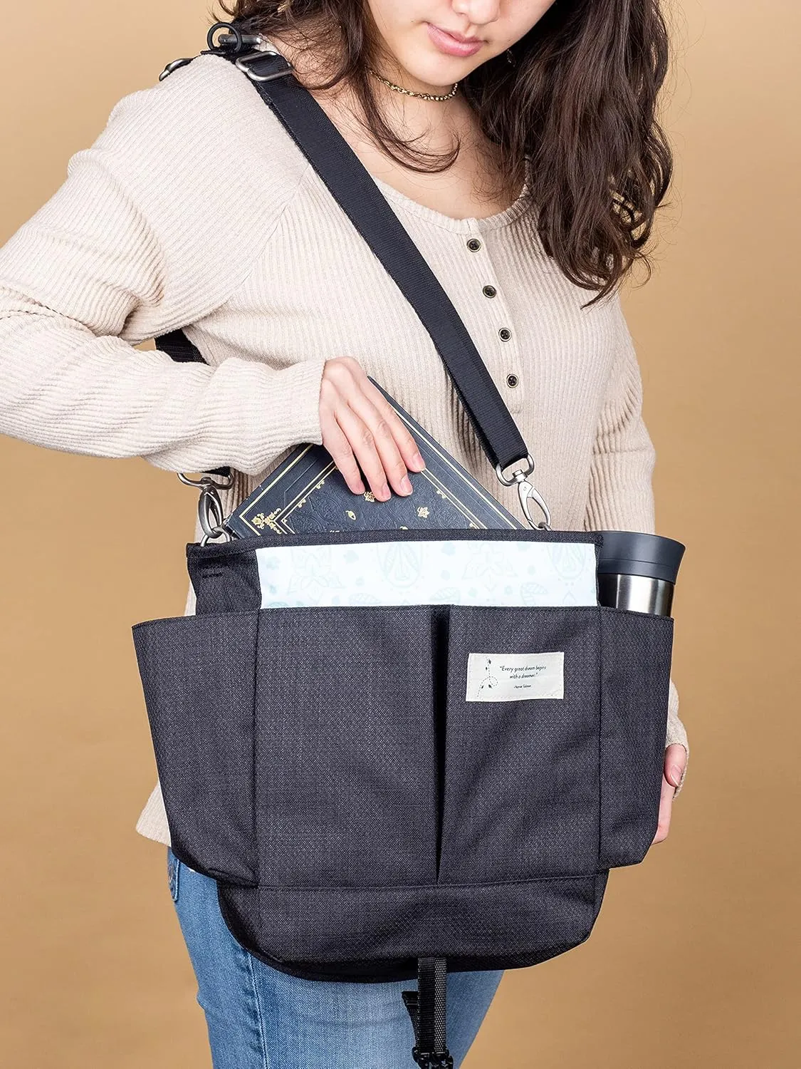 HAIKU To Go Convertible 2.0 Crossbody and Backpack Messenger-Style Travel Bag with Adjustable Shoulder Straps, Dual Pockets