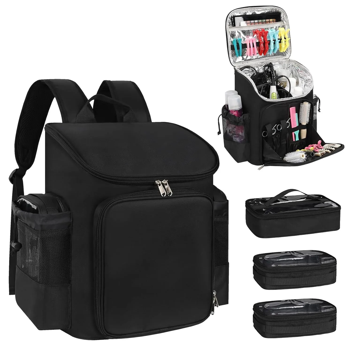 Hairstylist Traveling Bag, Large Capacity Barber Travel Backpack, Hairdresser Bag with Adjustable Dividers, Hair Tools Travel Case, Professional Cosmetology Bags for Supplies, Hair Stylist Must Haves