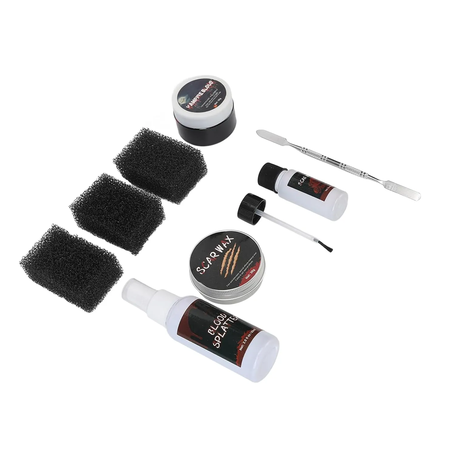 Halloween Cosmetic Bag Facial Makeup Set Halloween Special Effects Wound Plasma Scars Wax Scary Face Makeup Set for Halloween Party