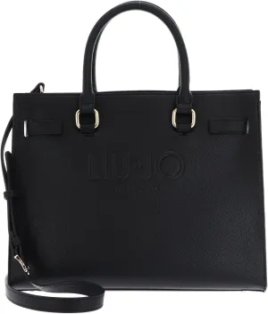 Halona Black Faux Leather Handbag, 32 x 26.5 x 15.5 cm, Adjustable Shoulder Strap, Black