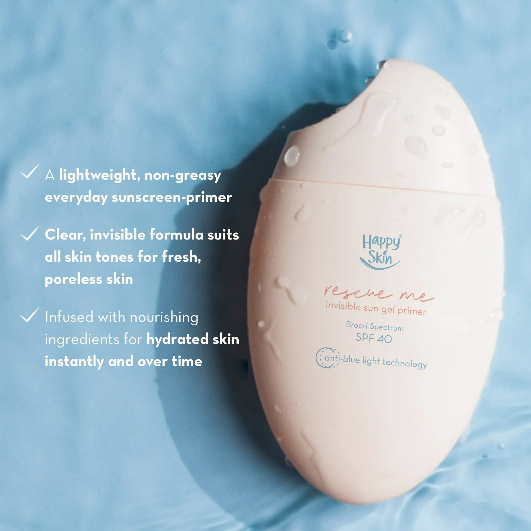 Happy Skin Rescue Me Invisible Sun Gel Primer Broad Spectrum SPF 40