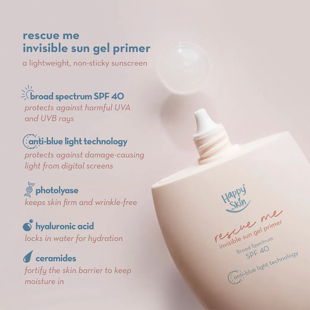 Happy Skin Rescue Me Invisible Sun Gel Primer Broad Spectrum SPF 40