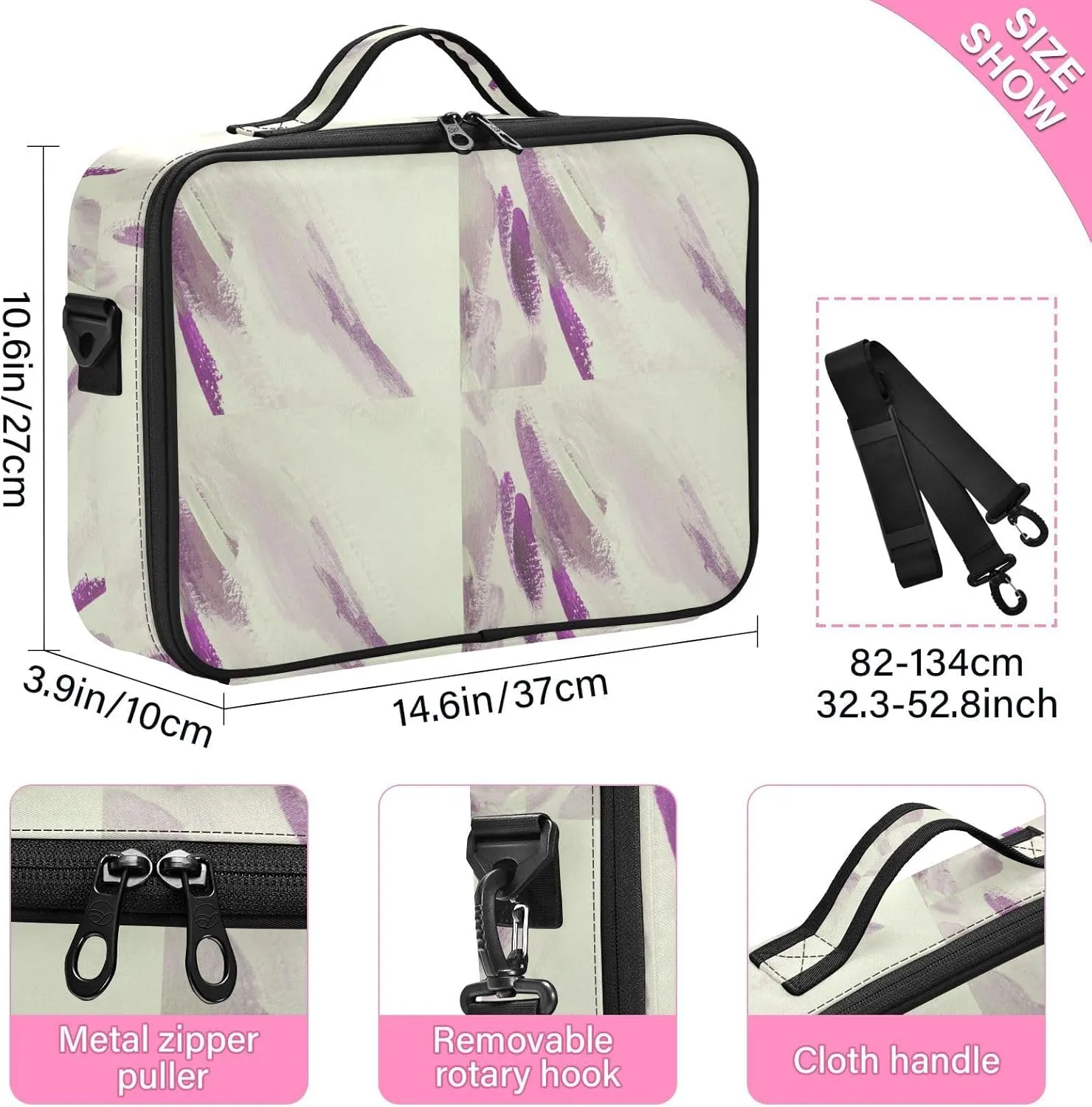 Hard Shell Travel Bag for Women Large Makeup Toiletry Organizer