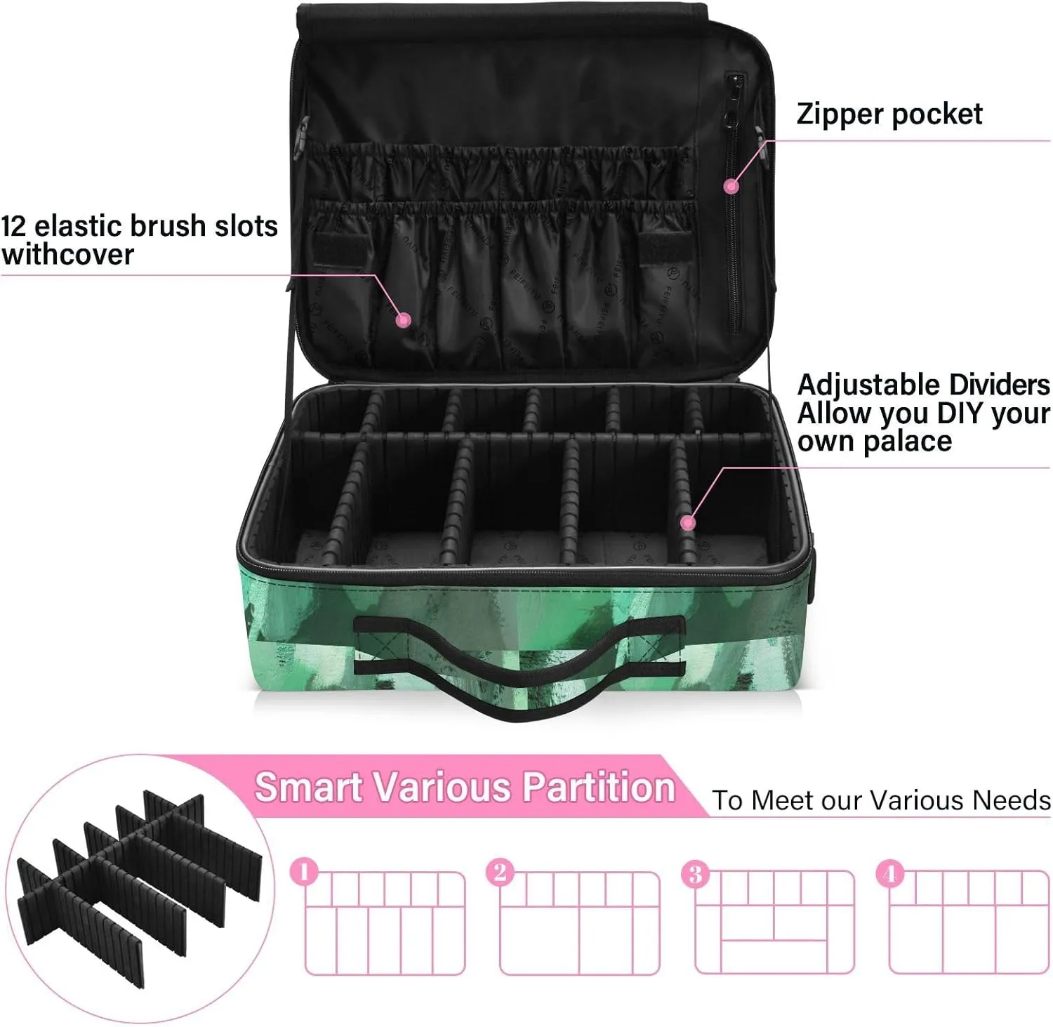 Hard Shell Travel Bag for Women Large Makeup Toiletry Organizer