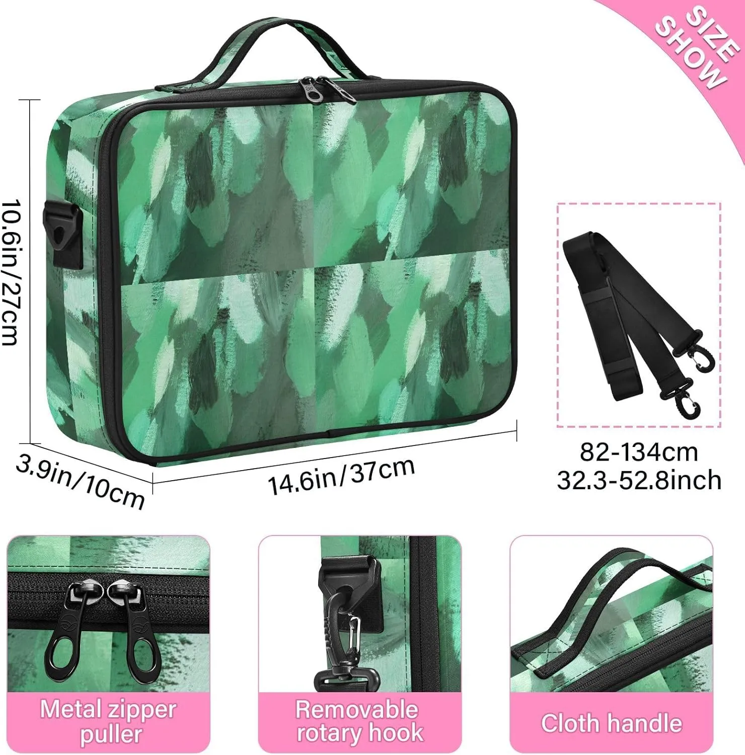 Hard Shell Travel Bag for Women Large Makeup Toiletry Organizer