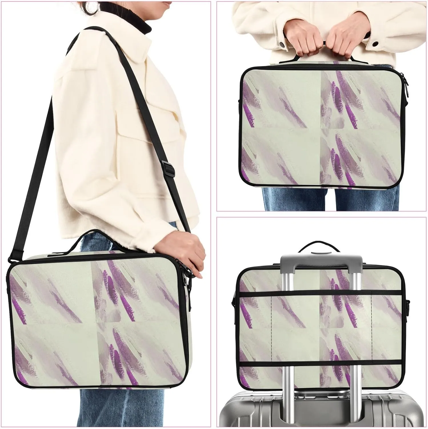 Hard Shell Travel Bag for Women Large Makeup Toiletry Organizer