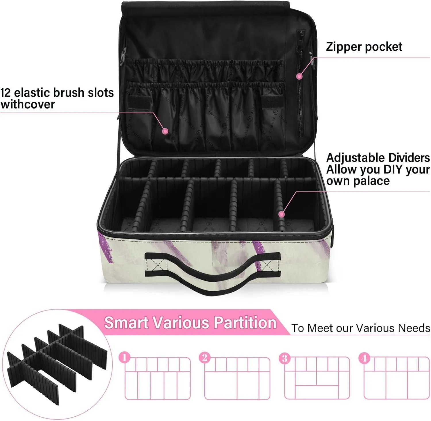 Hard Shell Travel Bag for Women Large Makeup Toiletry Organizer