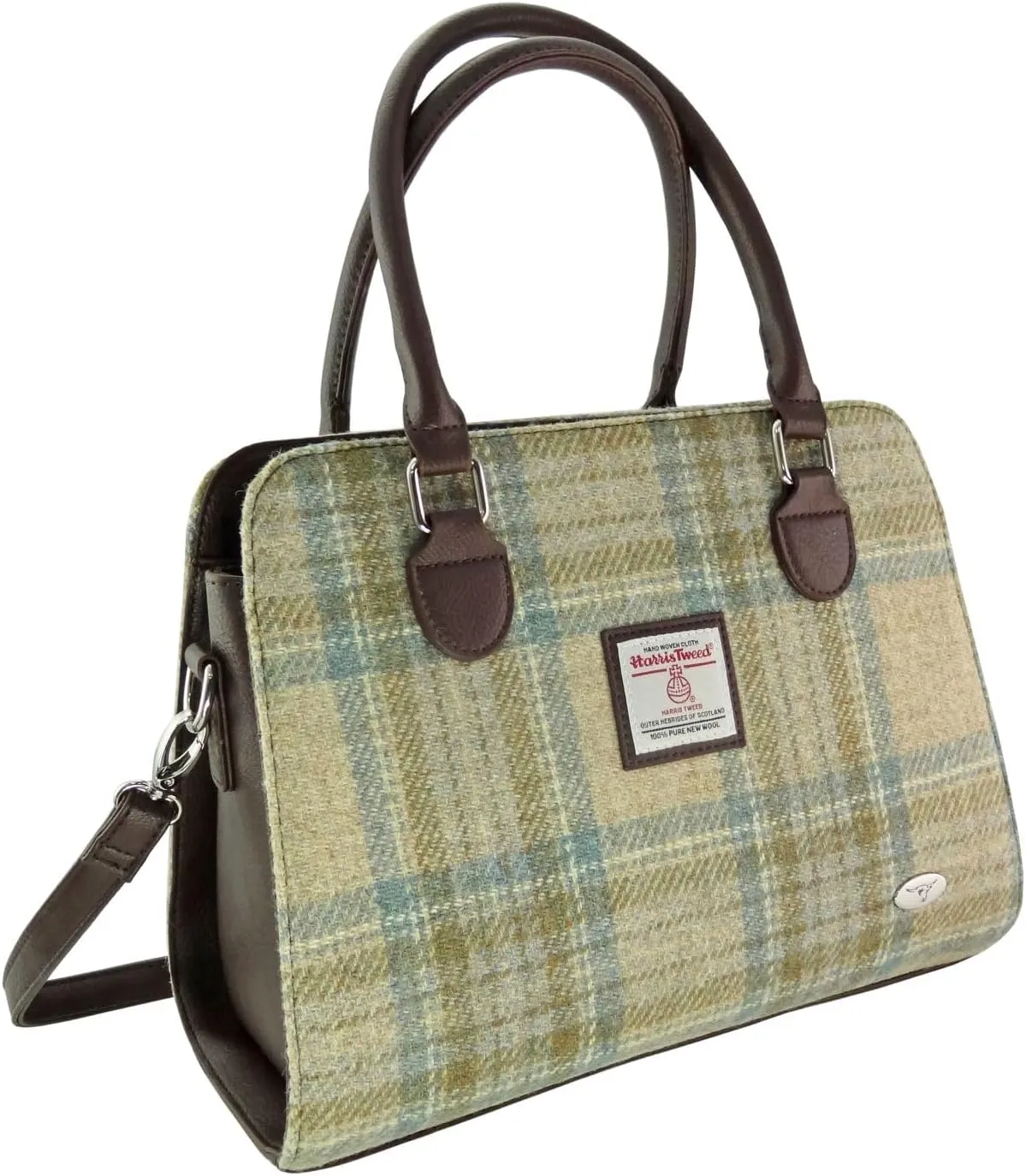 Harris Tweed Tote Handbag – LB1227 Findhorn, Colour 119 Blue Turquoise, L' for ASIN 'B0C1H7NK2M