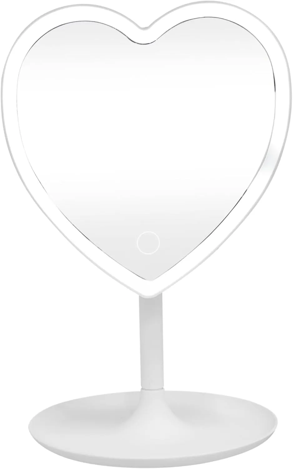 Heart Shaped LED Makeup Mirror Brightness Desktop Cosmetic Mirror for Students Compact Space Saving Design with High Definition Clarity for Low Light Conditions