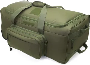 Heavy-Duty X-Large Military Tactical Wheeled Rolling Duffel Trolley Bag For Deployment Traveling Camping Sporting