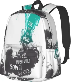 Heir Of Fire She Was The Heir Of Ash And Fire Laptop Backpack Shoulder Bag Laptop Pack Travel Backpacks Commuter Back Pack Casual Daypack Bags With Side Pockets