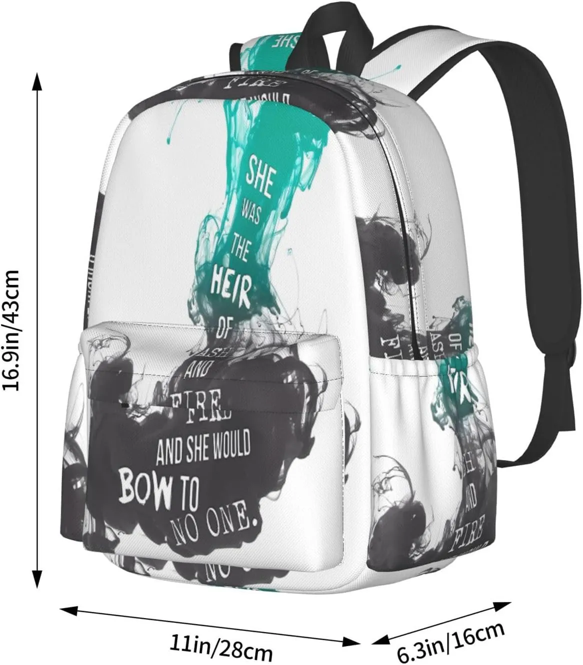 Heir Of Fire She Was The Heir Of Ash And Fire Laptop Backpack Shoulder Bag Laptop Pack Travel Backpacks Commuter Back Pack Casual Daypack Bags With Side Pockets