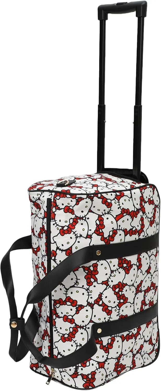 Hello Kitty AOP 17-Inch Wheeled Duffle Bag - Officially Licensed Travel Companion
