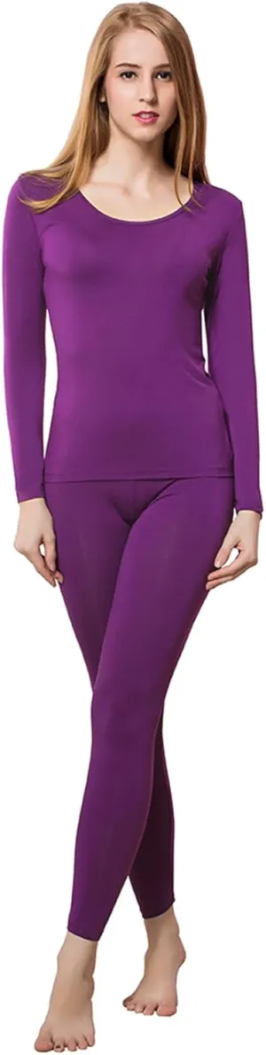 HEROBIKER Thermal Underwear Women Ultra-Soft Set Base Layer Top & Bottom Long Johns with Fleece Lined Winter Warm