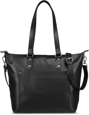HIDES Crossbody Leather Tote Bag, Handcrafted Travel Companion Premium Full-Grain Leather Zipper Compartment Removable Strap