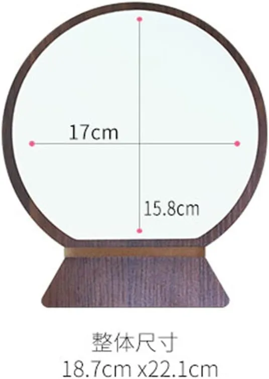 High Definition Single Sided Desktop Makeup Mirrors Circular Portable Makeup Mirrors Student Desktop Mirrors(18.7 * 22.1cm D)