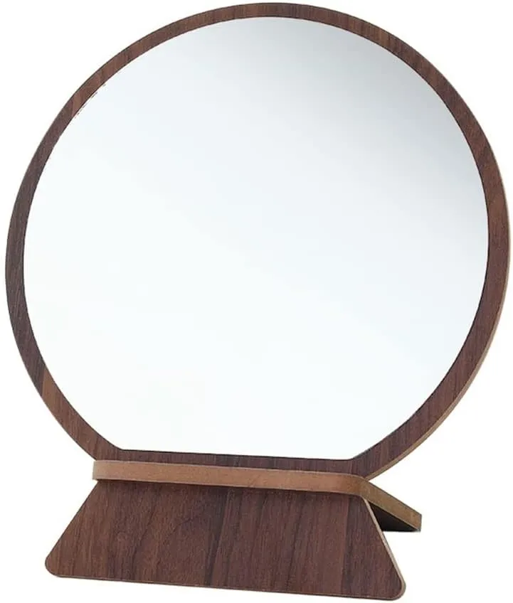 High Definition Single Sided Desktop Makeup Mirrors Circular Portable Makeup Mirrors Student Desktop Mirrors(18.7 * 22.1cm D)